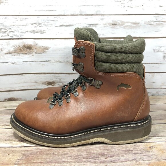 Simms Freestone Wading Fishing Boots Mens Size 8 Leather Felt Bottom Lace Up - Picture 3 of 12